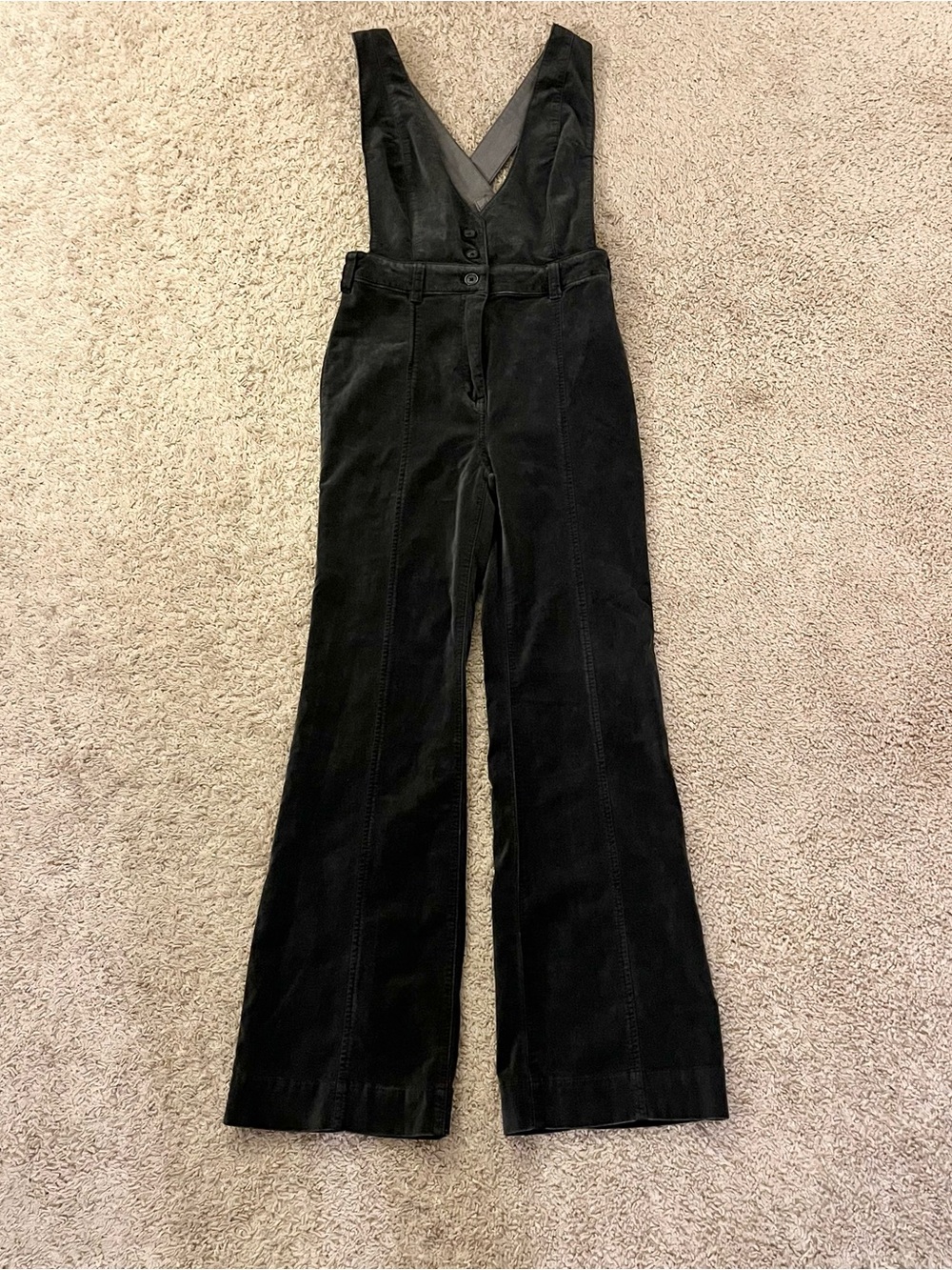 Grey V-Neck Wide-Leg Jumpsuit